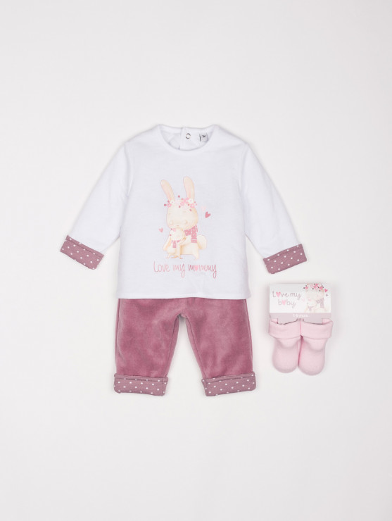 Ensemble bébé fille en velours